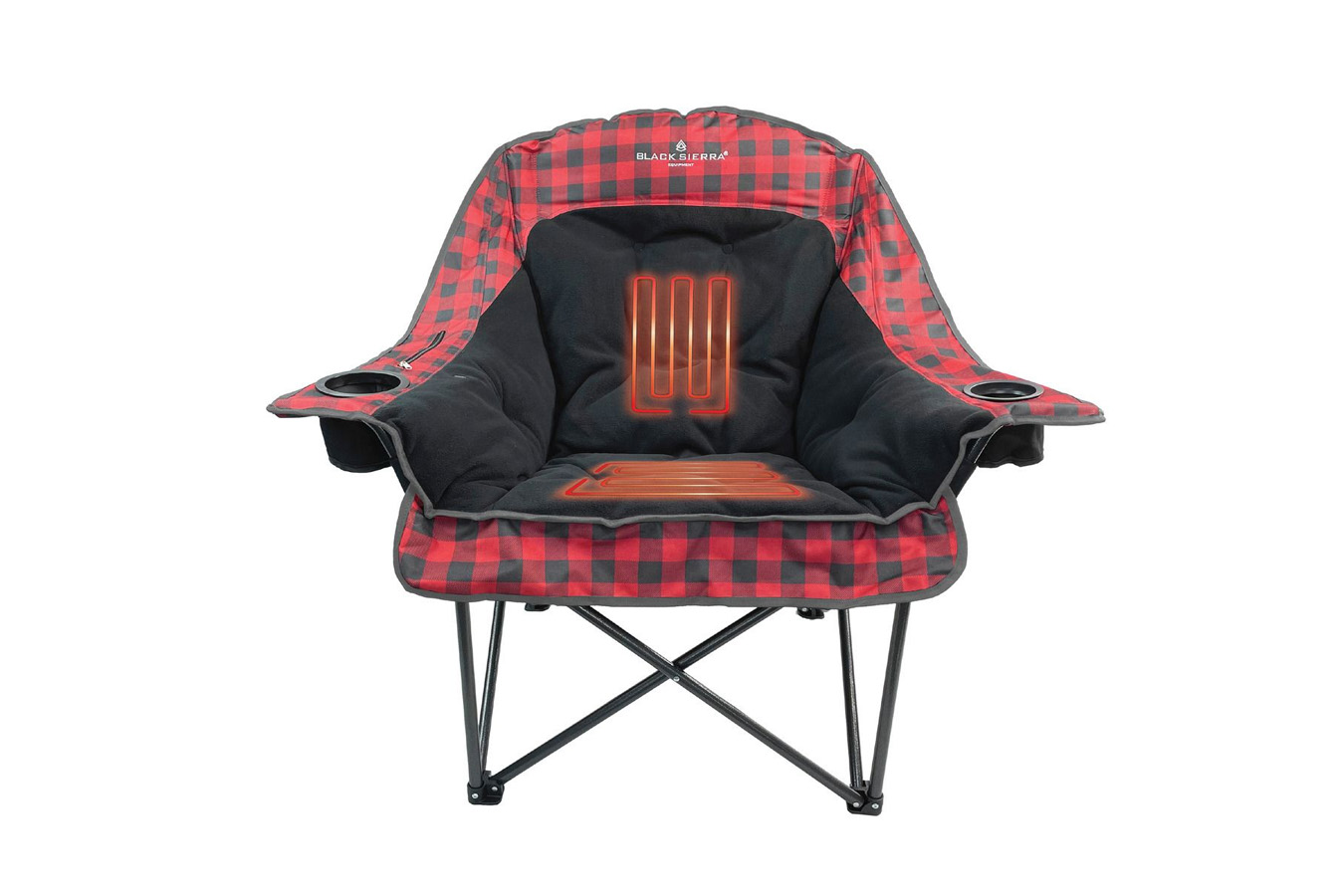 BLACK SIERRA EQUIPMENT Heated Comfort Cloud XL Chair - Buffalo Check Red